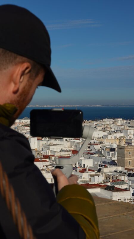 View from Torre Tavira, a historic watchtower in Cádiz, Spain