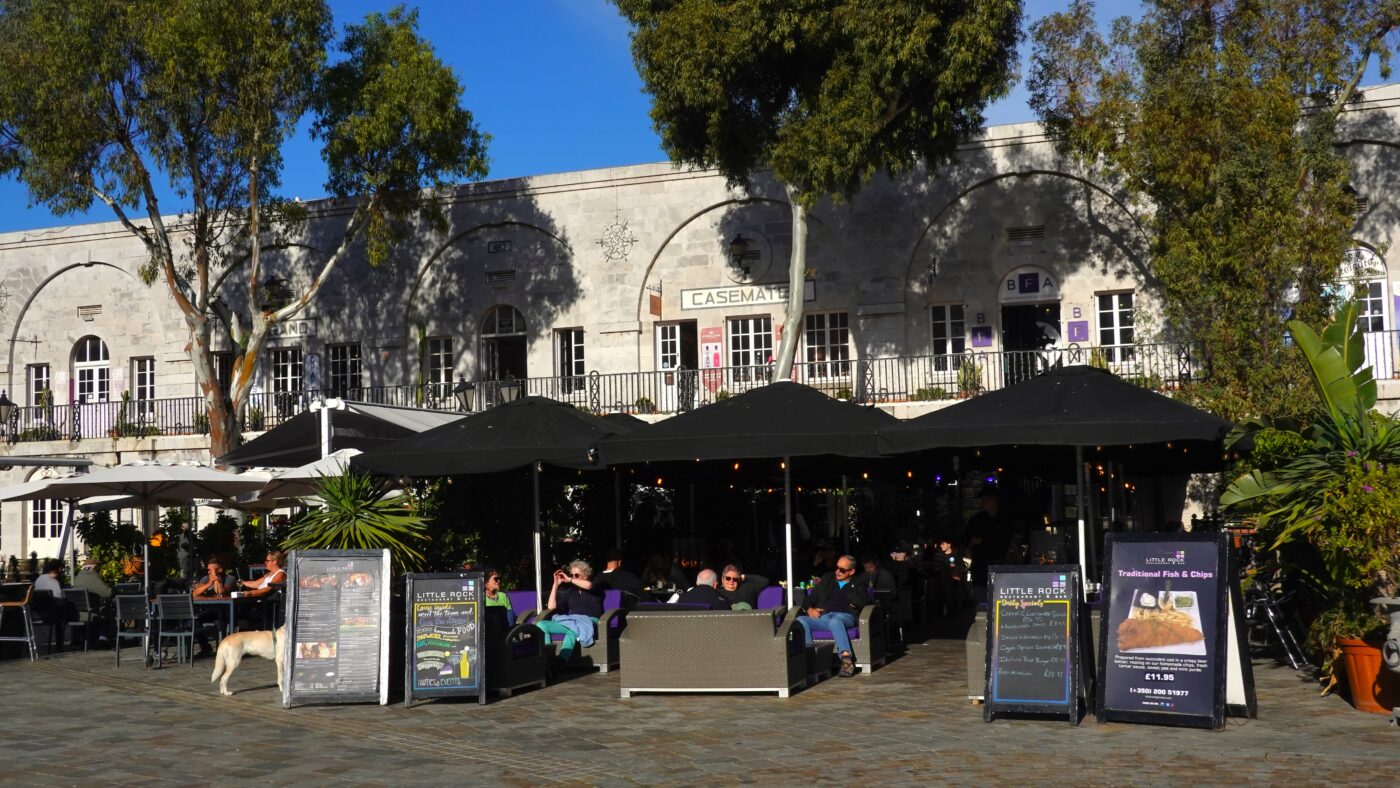 Restaurants at Grand Casemates Square, Gibraltar.