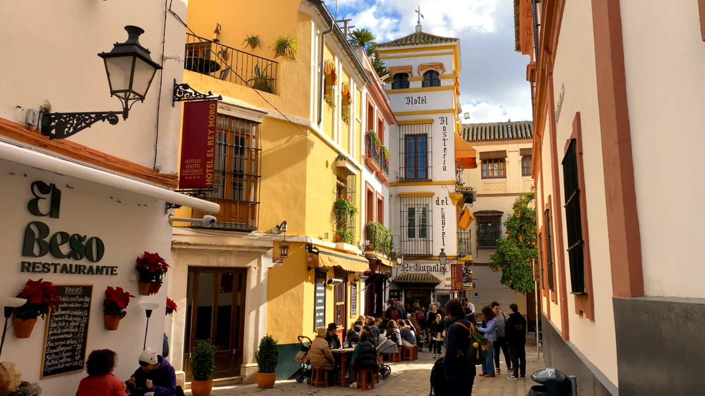 Cozy streets at Historical Old Town ''Santa Cruz''