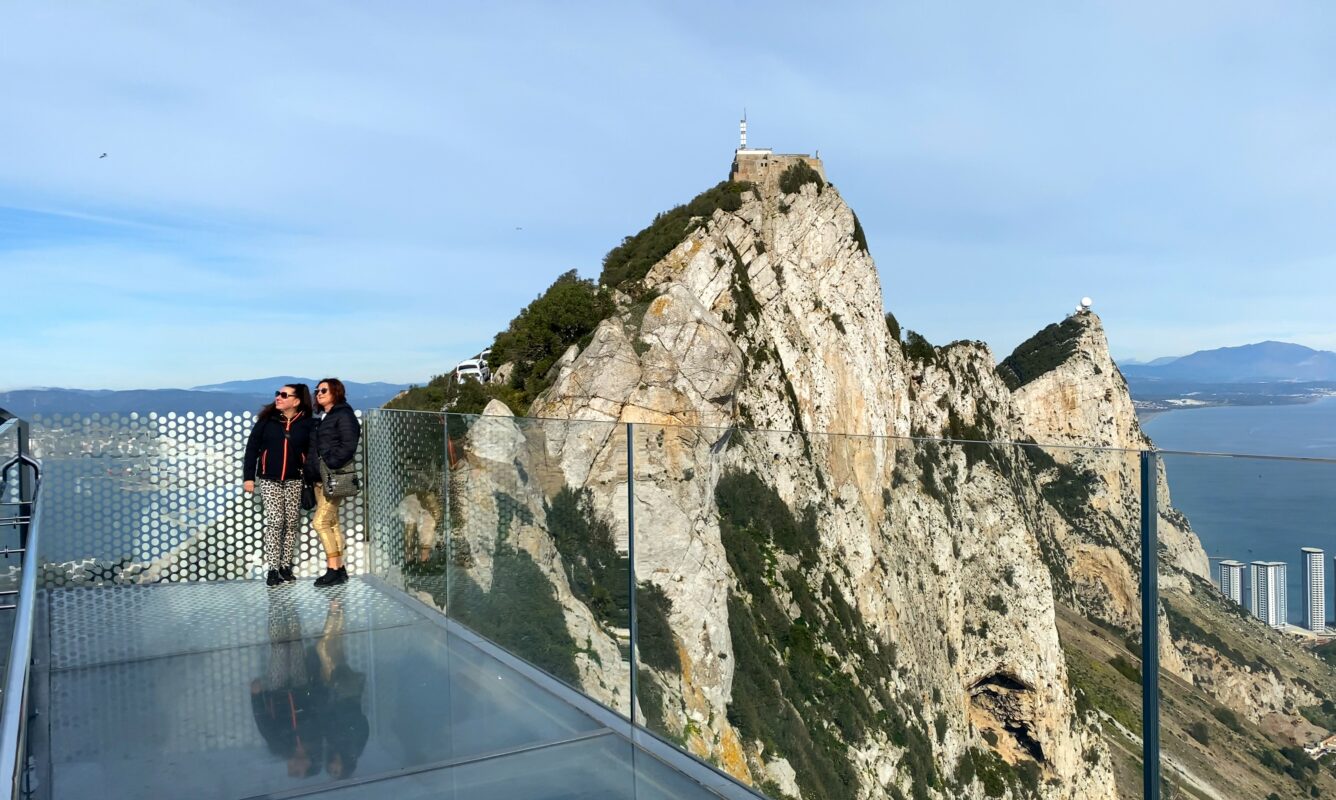The Rock, view from the Skywalk in Gibraltar.