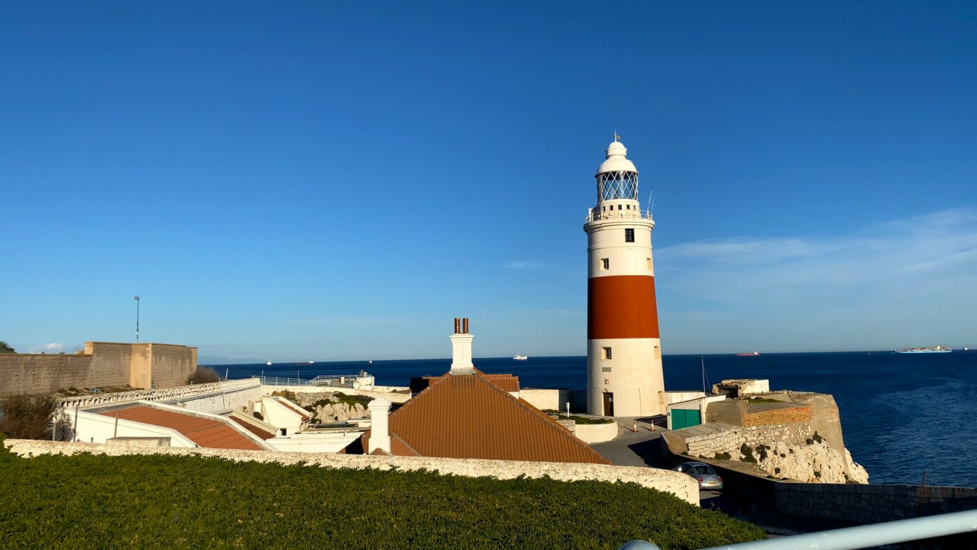 Trinity Lighthouse at Europa Point, Gibraltar.